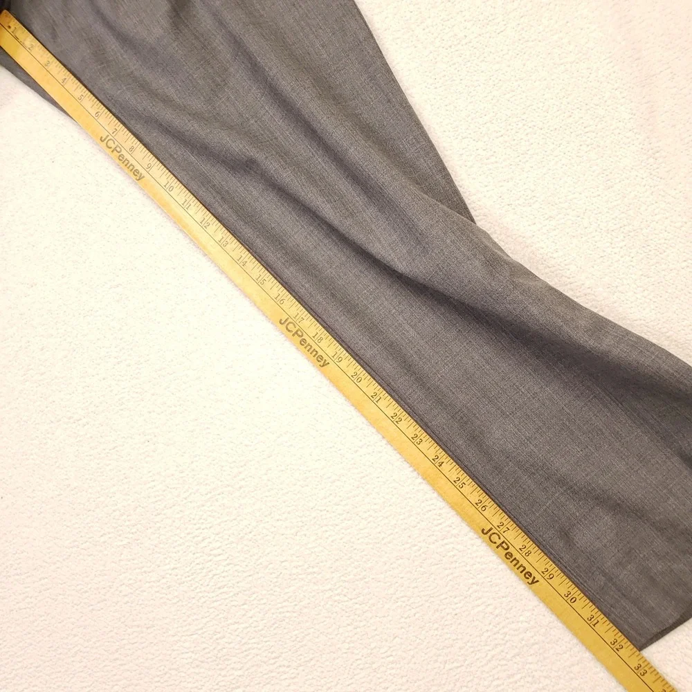 Banana Republic Dress Pants Men 33x32 Gray Gavin Wool Stretch Flat Front Trouser
